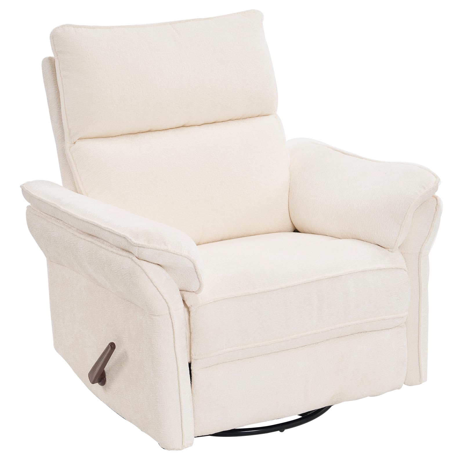 Oversized Rocking Chair Nursery with Massage and Heat, Glider Recliner Nursery Chair with Adjustable Headrest, Power Swivel Rocker Recliner Chair with USB Port, Dark Grey