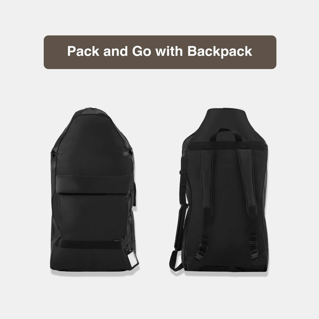 Aluminum Light-Weight Adjustable Folding Portable Travel Massage Chair with Backpack 402 Keanu (Black)