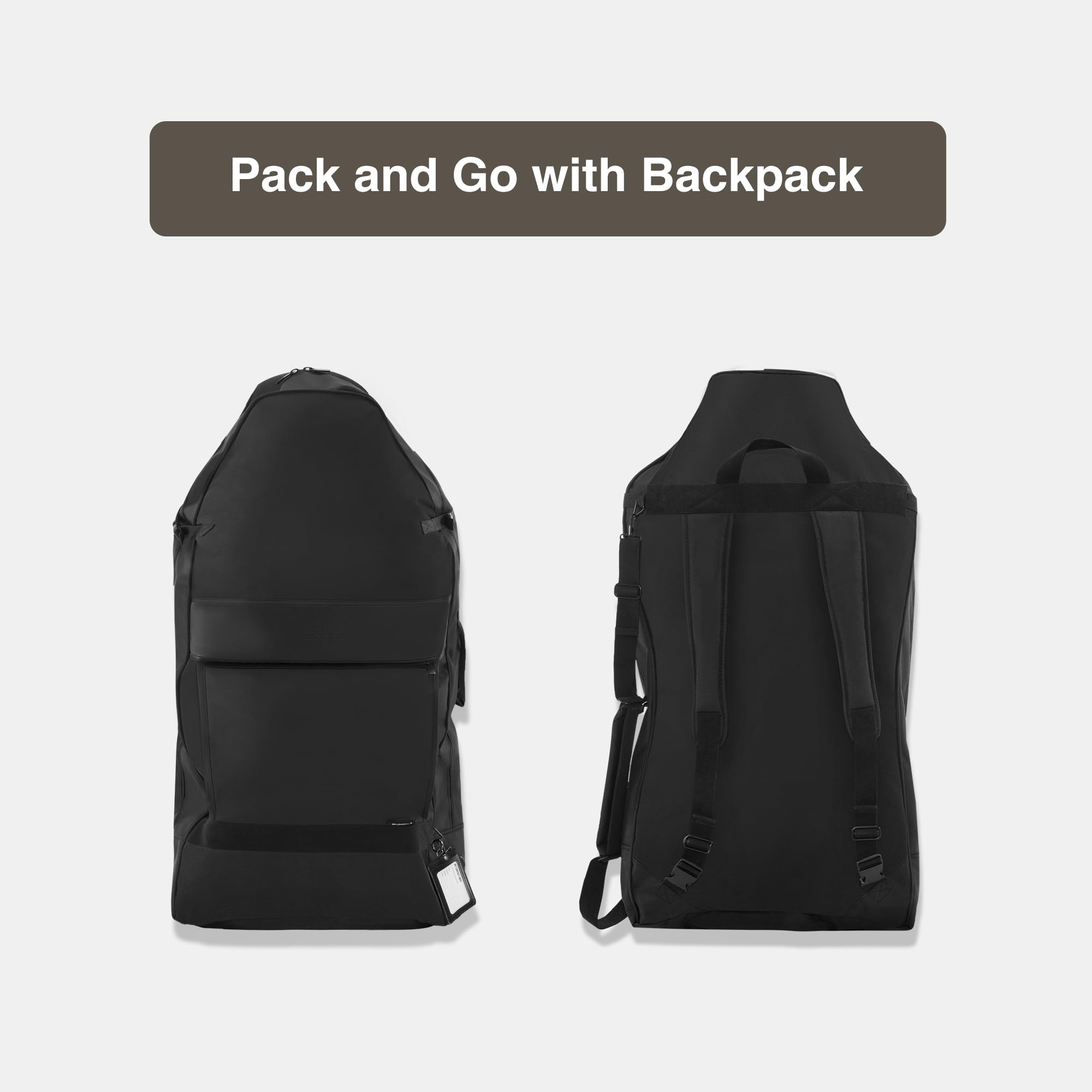 Aluminum Light-Weight Adjustable Folding Portable Travel Massage Chair with Backpack 402 Keanu (Black)