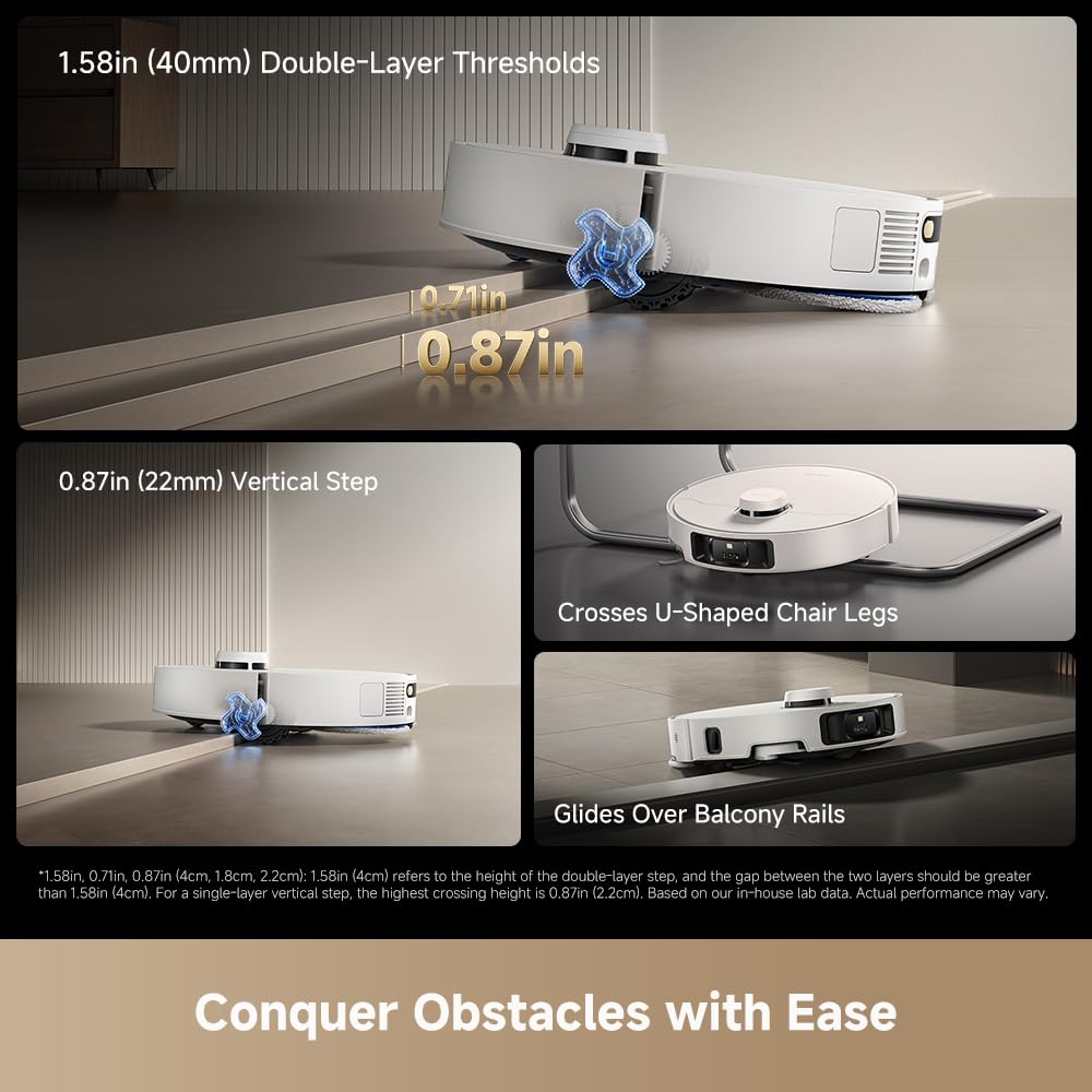 DREAME Matrix10 Ultra Robot Vacuum and Mop, Multi-Mop Switching, 3.14inch Obstacle Clearing, 30,000Pa Suction, Self Empty&Refill, Self-Cleaning, 100% Detangling, 240+ Obstacle Avoidance, Voice Control