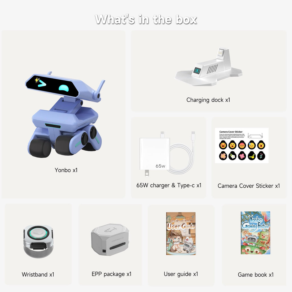 AI Robot for Kids, ChatGPT Powered Interactive Smart Companion, STEAM Educational Programmable Toy with Visual Recognition & Emotion-Aware, Personalized AI Friend for Teens Yonbo