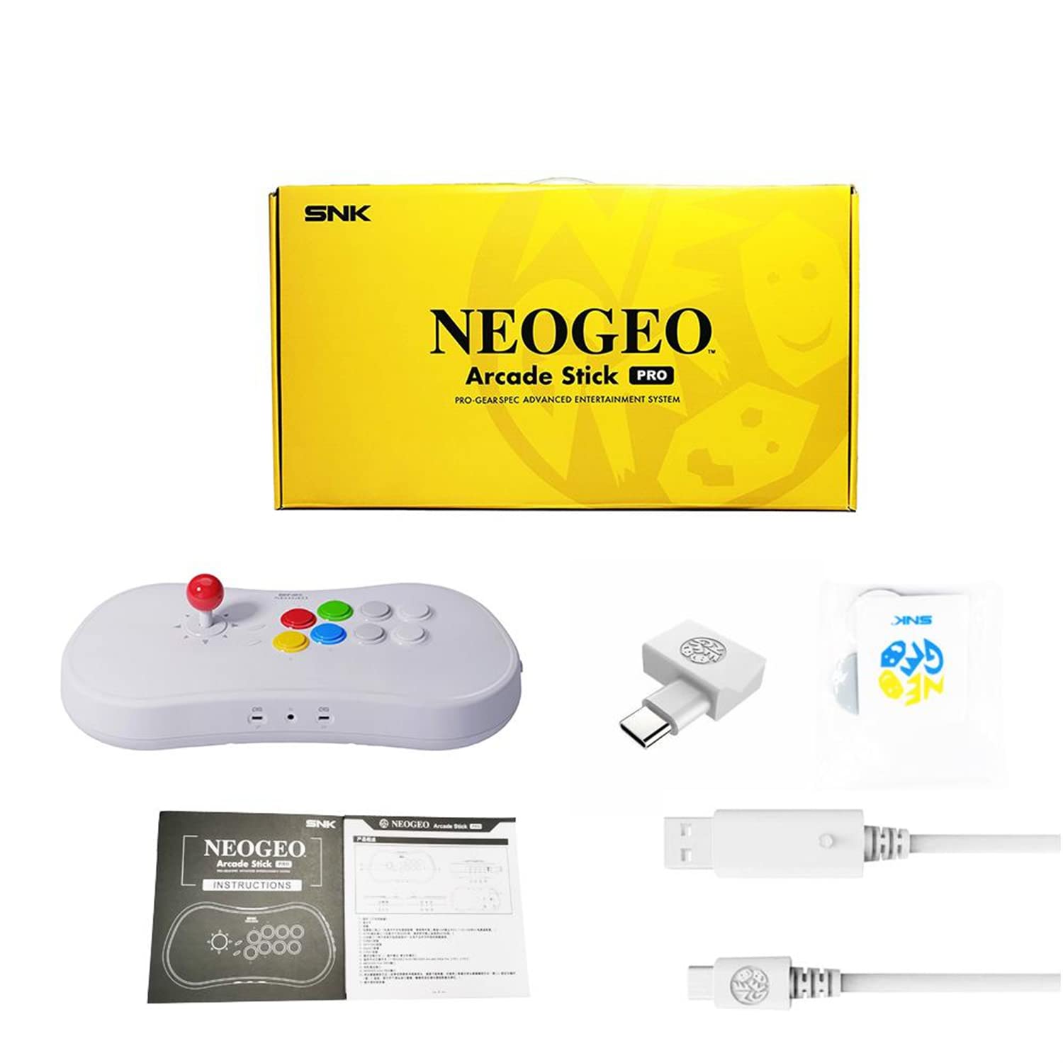 UNICO SNK Neo Geo Arcade Stick Pro, Pre-Loaded 20 Official Licenced NEOGEO Retro Games, Neo Geo Pocket Console Support HDMI Output