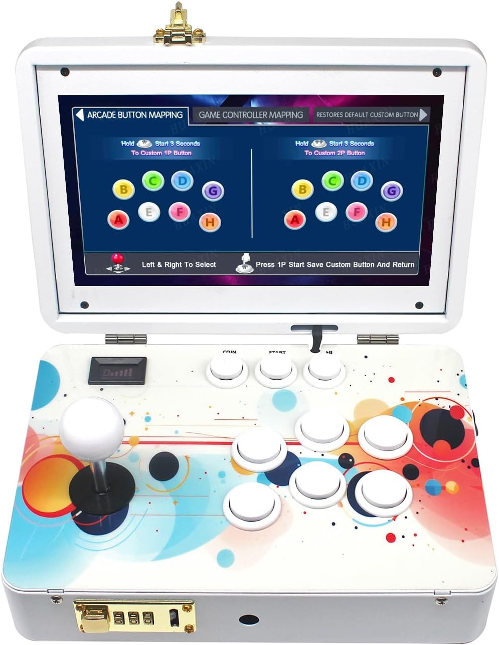 9800 in 1 Hand-held Portable Arcade Game Console 10.1-inch HD Screen Dual Players 3D Retro Electronic Metal Box, Retro Video Game Machine Search/Hide/Pause Games