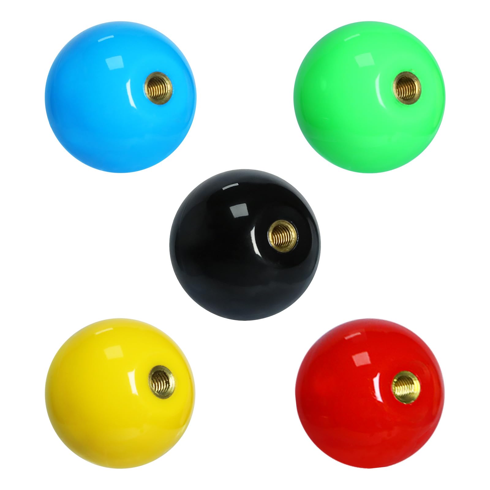 Gallipower 4Pcs Joystick Head,Arcade Joystick Ball Top Handle Rocker Round Head,Arcade Kit DIY Replacement Parts(Blue,Green,Red,Yellow)