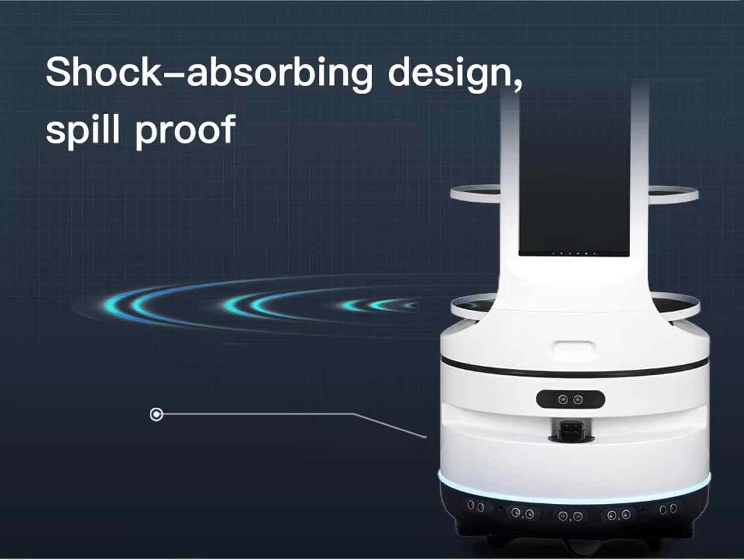 Interactive Restaurant Waiter Robot – Autonomous Food & Drink Delivery, Elevator Control, Large Tray Capacity, Self-Charging, Contactless Commercial Meal Server, Multi-Robot Coordination