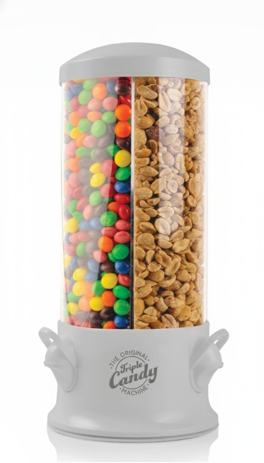 Handy Gourmet Original Triple Candy Machine-Fun Candy & Nut Dispenser-New & Improved (Pearl White), Standard (JB8450PWHI)