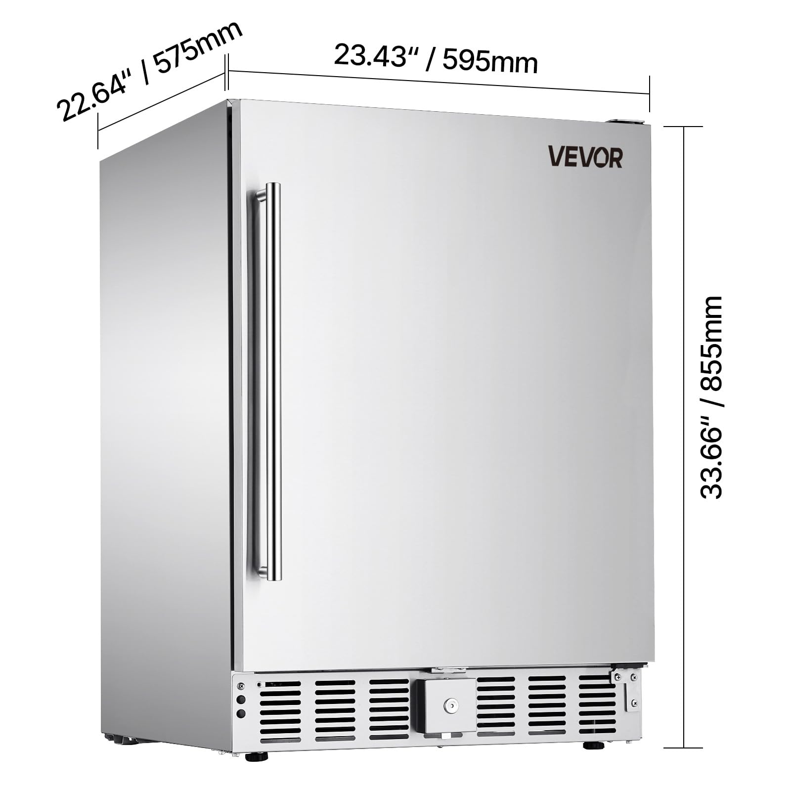 VEVOR Back Bar Cooler, 11.8 Cu. Ft Counter Height Beverage Refrigerator, Commercial Display Fridge w/ 2 Glass Doors, LED Lighting, Shelves, Fan Cooling Beer Wine Cooler for Pub, Merchandiser, Office