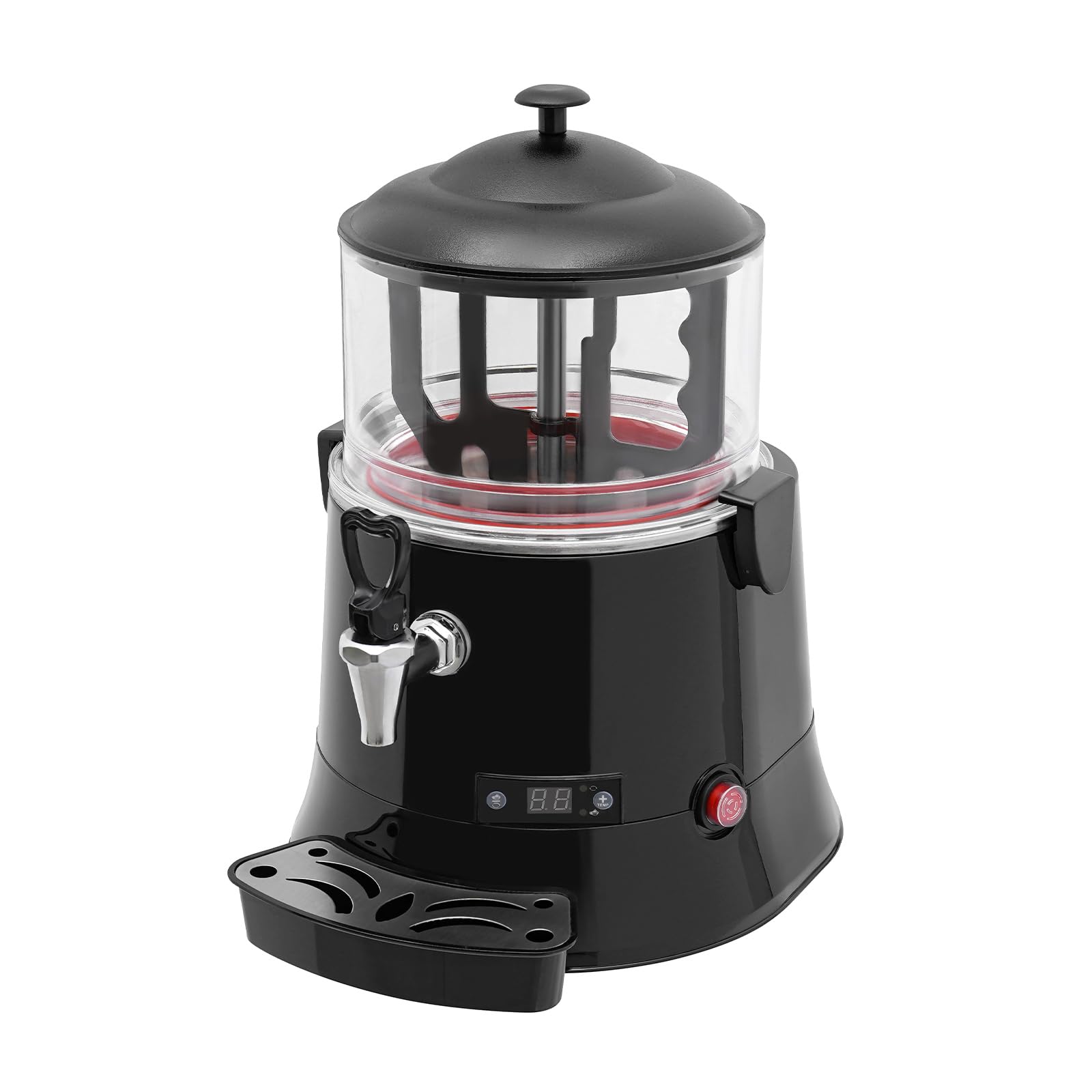 Commercial Hot Chocolate Machine Maker and Dispenser 110V 400W 5L(1.32Gal) Electric Hot Chocolate Dispenser Beverage Warmer with LED Display, 86-194°F for Heating Coffee, Milktea, Soy Milk