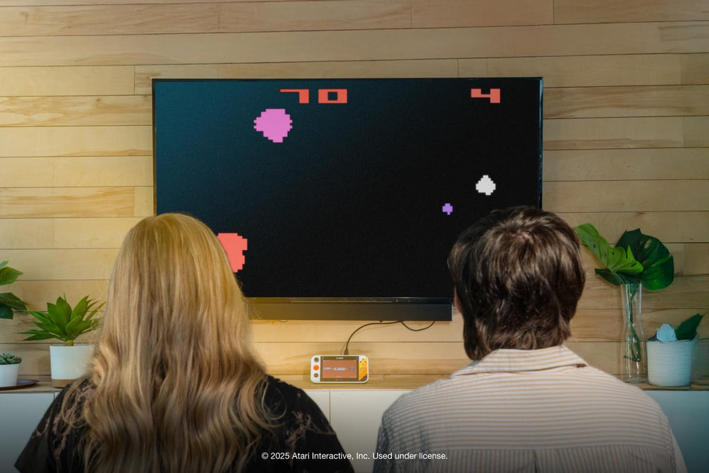 My Arcade Atari Gamestation Go: Rechargeable Battery, Over 200+ Preloaded Retro Video Games Including Pac-Man, Recharged, & Balls of Steel, Wi-Fi, Smartglow, 7 Inch Display