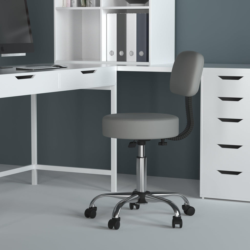 Boss Office Products Antimicrobial Vinyl Medical Spa Stool in Black