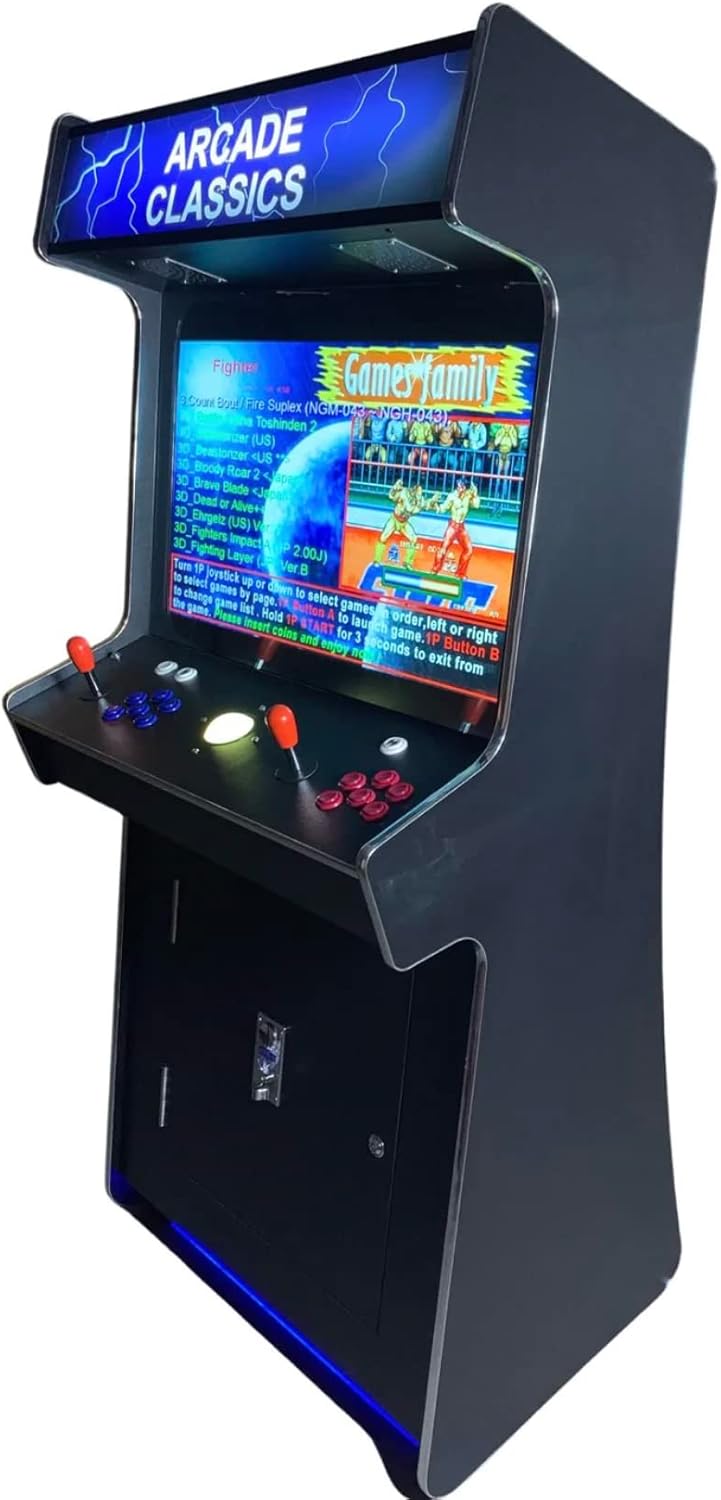 Top Us Video Arcades Full Size Commercial Grade Upright Standup Arcade Machine 2 Player 4500 Games 32 inch Screen Black with 2 Shooting Guns