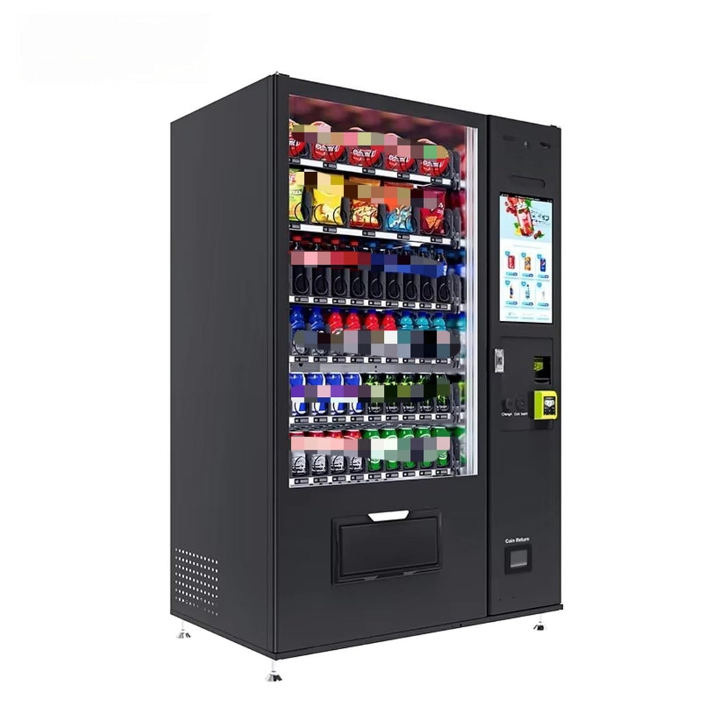 Snack Vending Machine with Remote Monitoring, Card Reader, 60 Selection Outdoor Combo Snack and Drink Smart Dispenser,Vending Machine for Snacks, Cold Drinks and Coffee