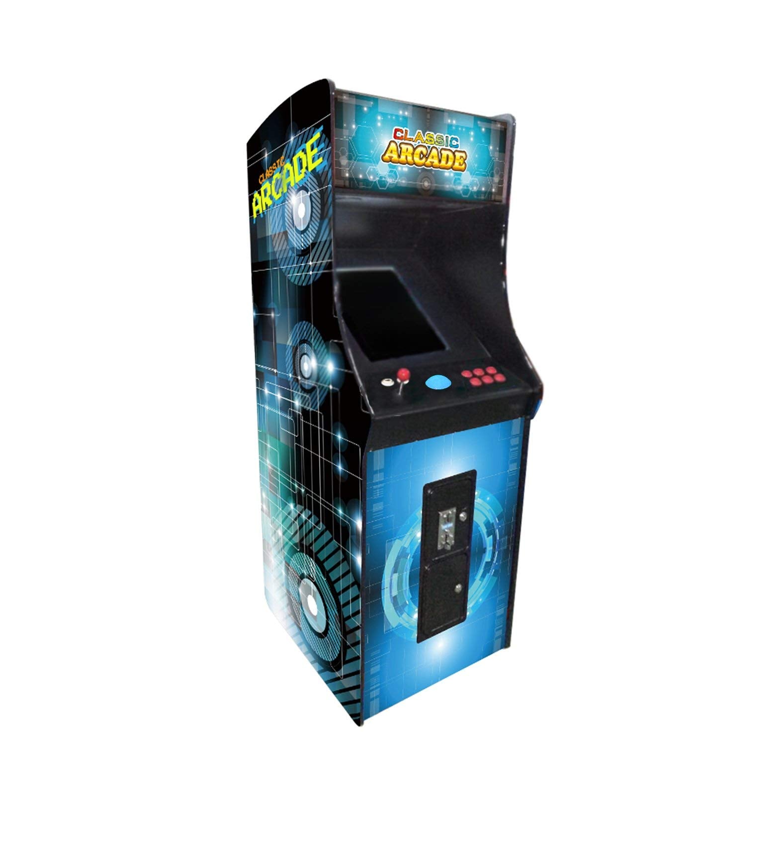 Creative Arcades Full Size Stand-Up Commercial Grade Arcade Machine | 412 Games | 22" LCD Screen | 1 Sanwa Joystick | Trackball | 2 Stools Included | 3 Year Warranty