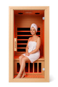 1350W Far Infrared Home Sauna, Energy-Efficient Fast-Heating Indoor Sauna Room with Bluetooth & 7-Color Therapy, Canadian Hemlock Wood, Modular Design - Ideal for Home Gym, Family Relaxation