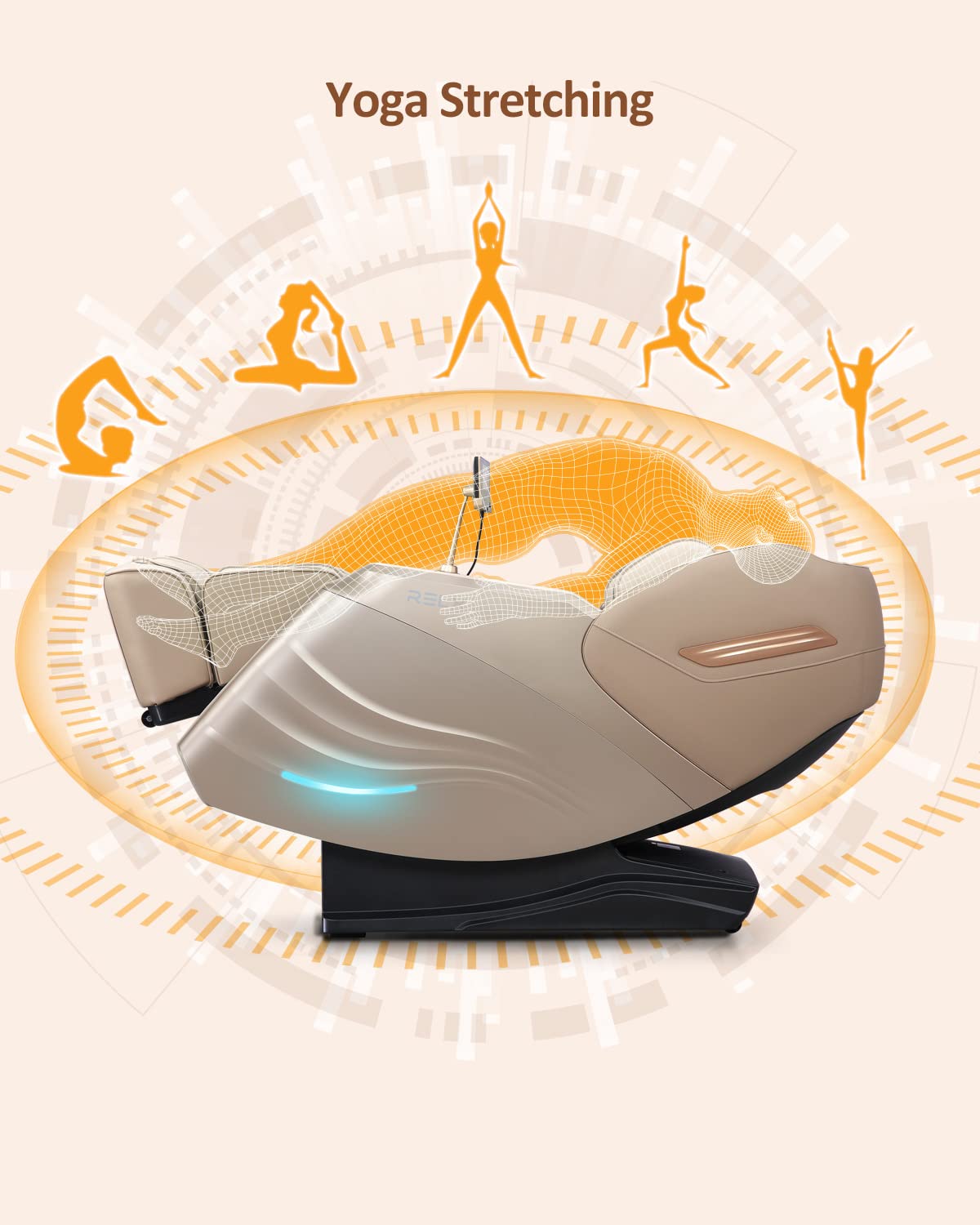 RELX 2026 Massage Chair Full Body, 20 Modes Zero Gravity SL-Track Shiatsu Massage Chair Built-in Heat System, Airbag Massage with Body Scan, Deep Yoga Stretch, Calfrest Extension and AI Control(White)
