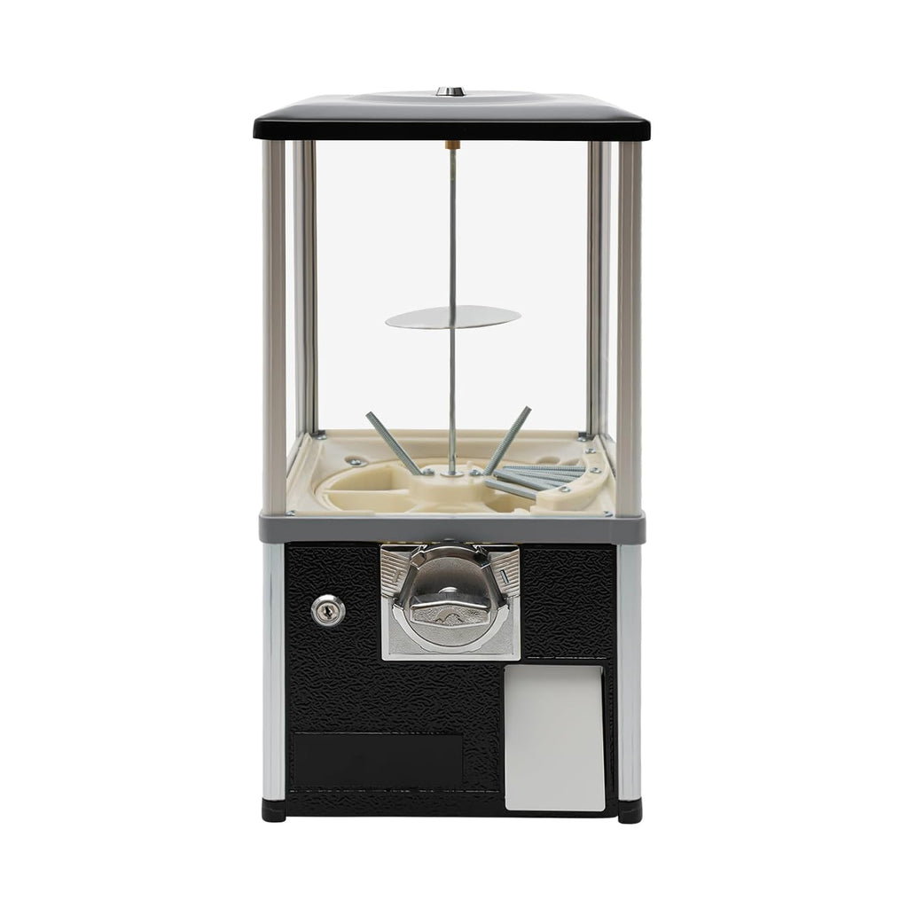 Freestanding Vending Machine,45-50mm Capsule Toys Small Vending Machine 4 * 25Cents Coin Gumball Machine Rectangle Bubble Gum Machine for Game Stores,Coin Operated Gumball Bank