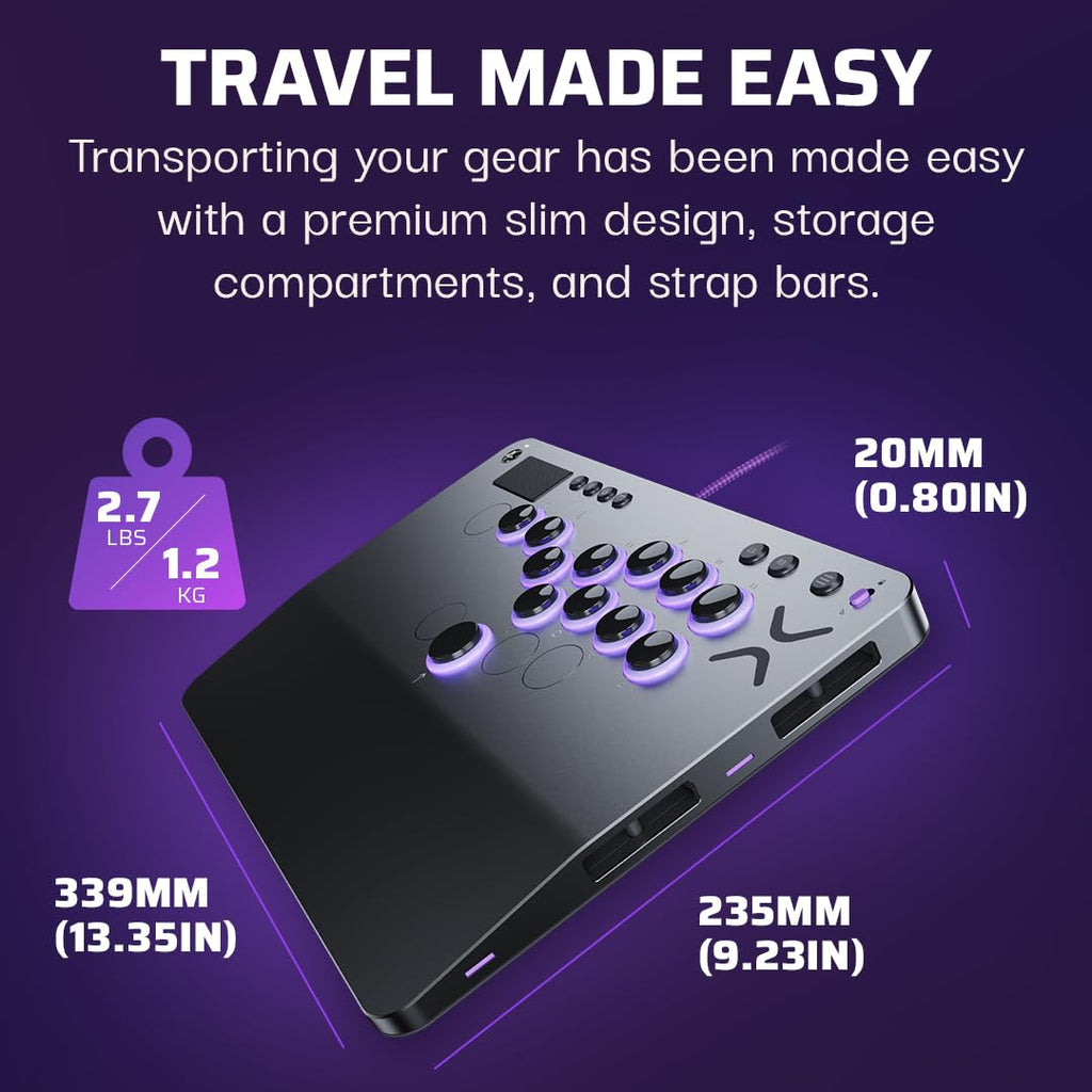 Turtle Beach Victrix Pro KO Leverless All Button Fight Stick for PlayStation 5, Officially Licensed PS5|PS4, Windows 10/11 PC, Customizable eSports Tournament Ready Controller, Arcade Controller, Gray