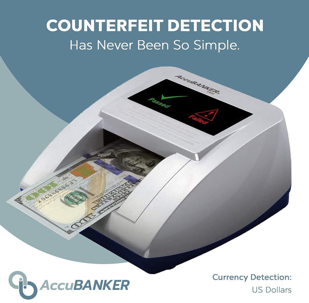 AccuBANKER D470 Quadscan 4-Way Orientation Counterfeit Bill Detector with UV, MG, IR, WM, Image, Length, Spectrum 7-Point Counterfeit Detection Methods - Optional Battery for Portable Use (No Battery)