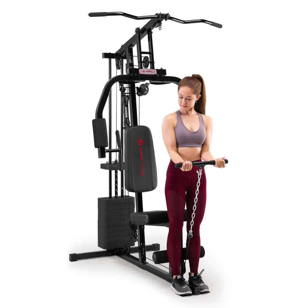 Marcy Multifunctional Workout Station 100lbs to 200lbs Stack Home Gym for Weightlifting and Bodybuilding