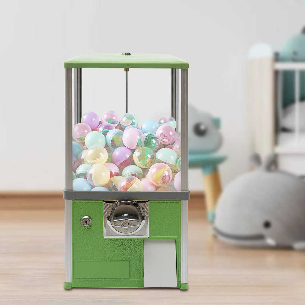 Vending Machines, 25 Cents Coin Operated Vending Machine Commercial Large Capacity Gumball Machine Capsule Toys Vending Dispenser Vending Machine for Amusement Parks, Retail Stores (White)