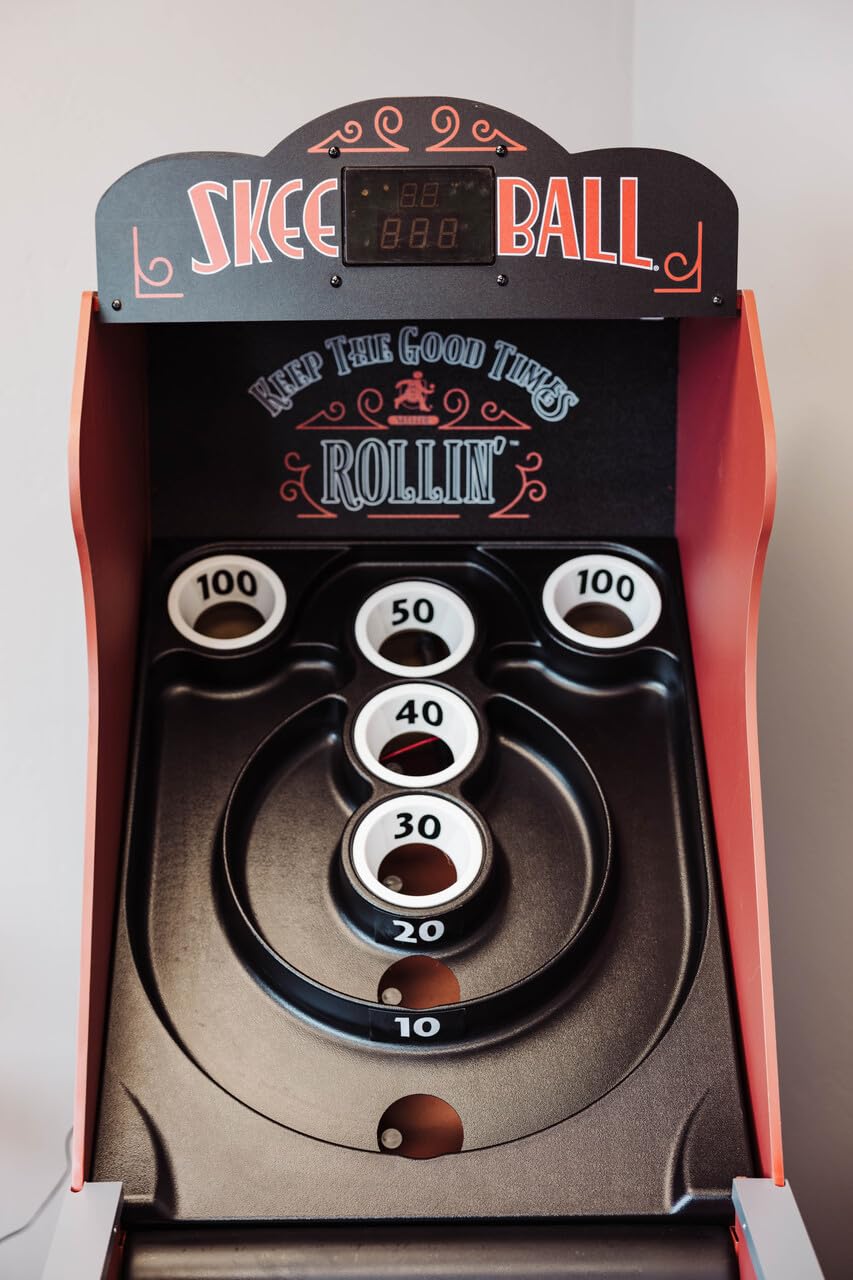 Skee-Ball Deluxe - an Arcade Table Machine Game for Home, Basement, and Recreation Rooms - Nostalgic Classic Family Fun of Roll and Score