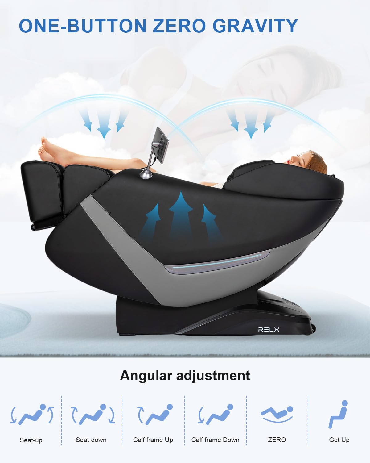 RELX 2026 Massage Chair Full Body, Zero Gravity Airbag Shiatsu Massage Chair with SL-Track, Heating, AI Control, Body Scan, 13 Modes, Foot Rollers, and Deep Yoga Stretch (Beige)