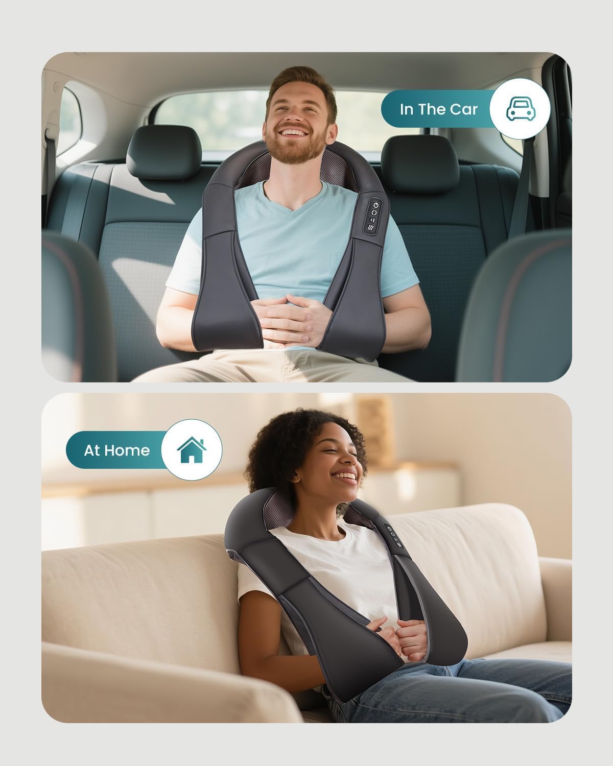 Snailax Shiatsu Neck and Shoulder Massager - Back Massager with Heat, Deep Kneading Electric Massage Pillow for Neck, Back, Shoulder,Foot,Body