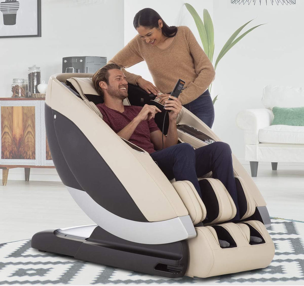 Human Touch Super Novo Zero Gravity Massage Chair - Virtual Therapist w/Alexa, Cloud Touch Acupressure - 3D & 4D Full Body Massage, Stretch & Deep Tissue for Recovery - 38 Wellness Programs, Cream