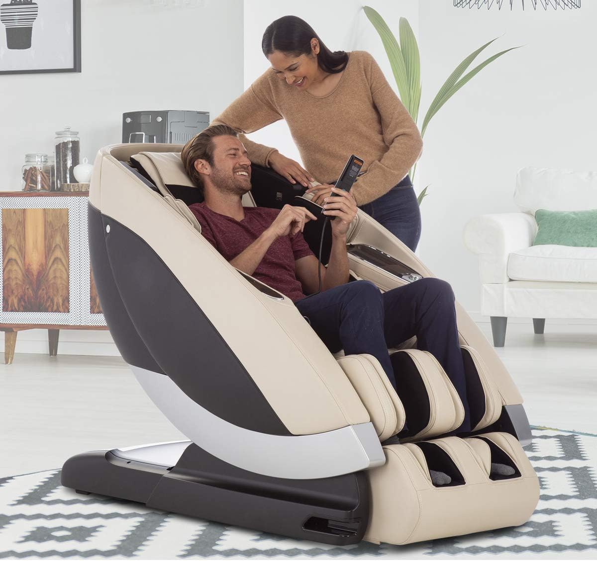 Human Touch Super Novo Zero Gravity Massage Chair - Virtual Therapist w/Alexa, Cloud Touch Acupressure - 3D & 4D Full Body Massage, Stretch & Deep Tissue for Recovery - 38 Wellness Programs, Cream