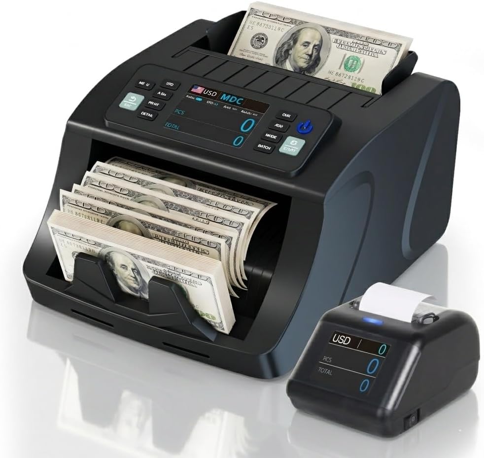 Thermal Printer for KzT0060 Money Counter Machine Mixed Denomination，Bill Checker Machine，Printer Integrates External Display