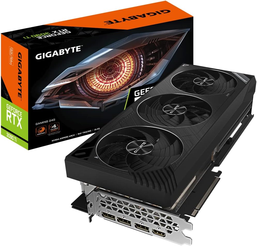GIGABTYE GeForce RTX 3090Ti Gaming 24GB Graphics Card with WINDFORCE Fan, 3X 24GB 384-bit GDDR6X, GV-N309TGAMING-24GD Video Card