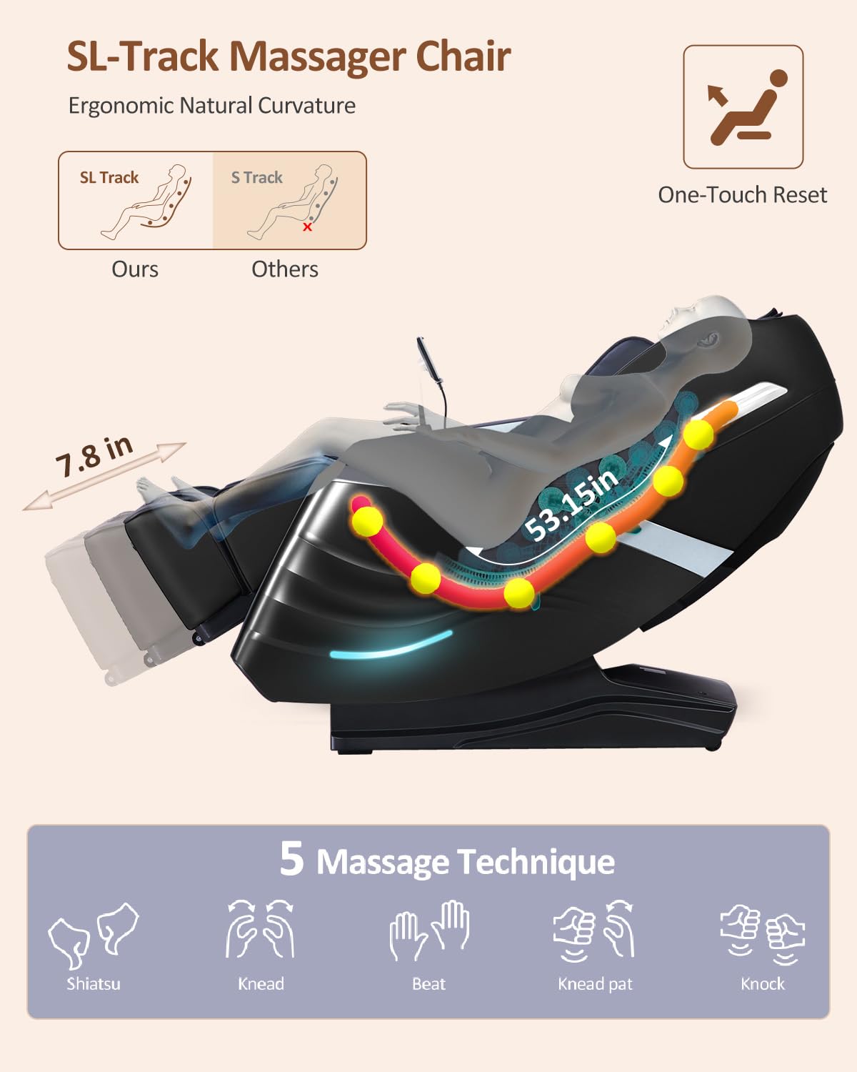 RELX 2026 Massage Chair Full Body, 20 Modes Zero Gravity SL-Track Shiatsu Massage Chair Built-in Heat System, Airbag Massage with Body Scan, Deep Yoga Stretch, Calfrest Extension and AI Control(White)