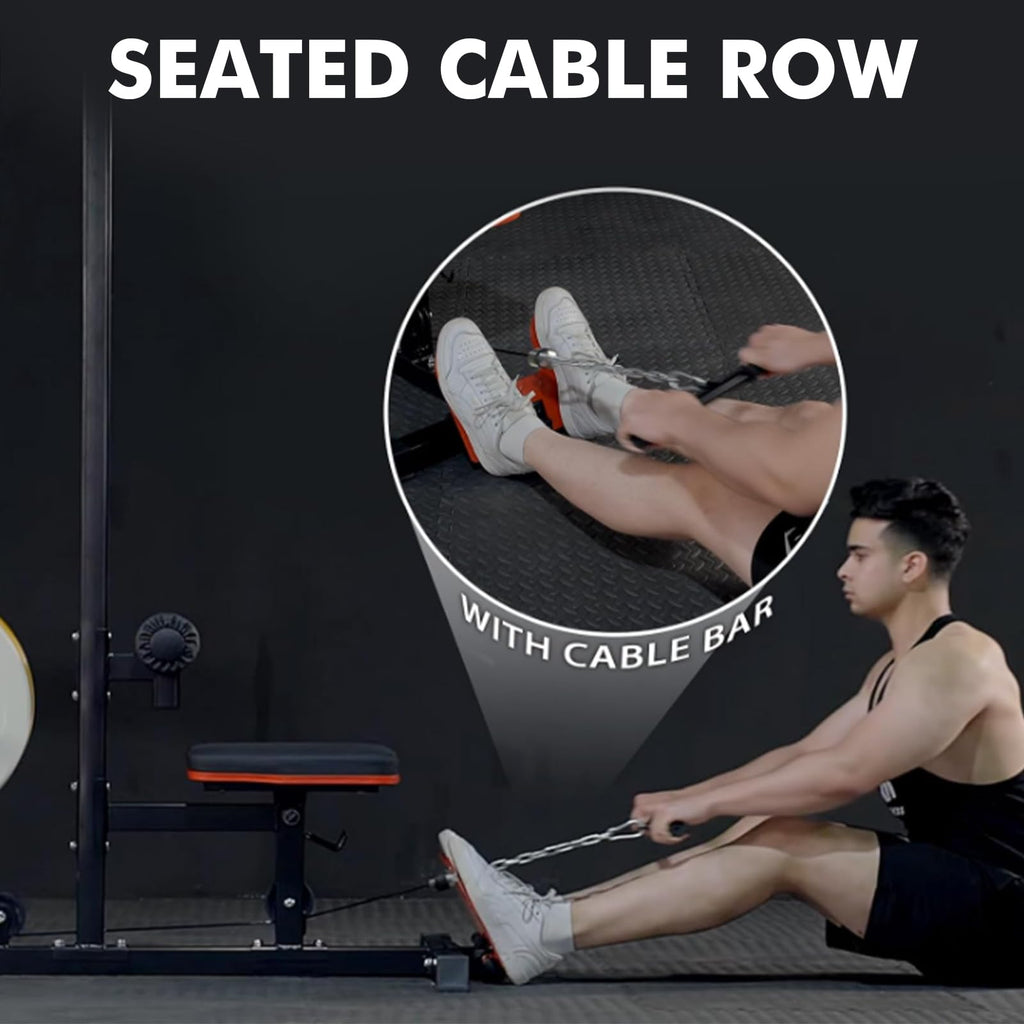 Mikolo LAT Pulldown Machine, LAT Row Cable Machine with Leg Hold Down Attachment, LAT Tower with Cable Row Attachment, Cable Machine Home Gym