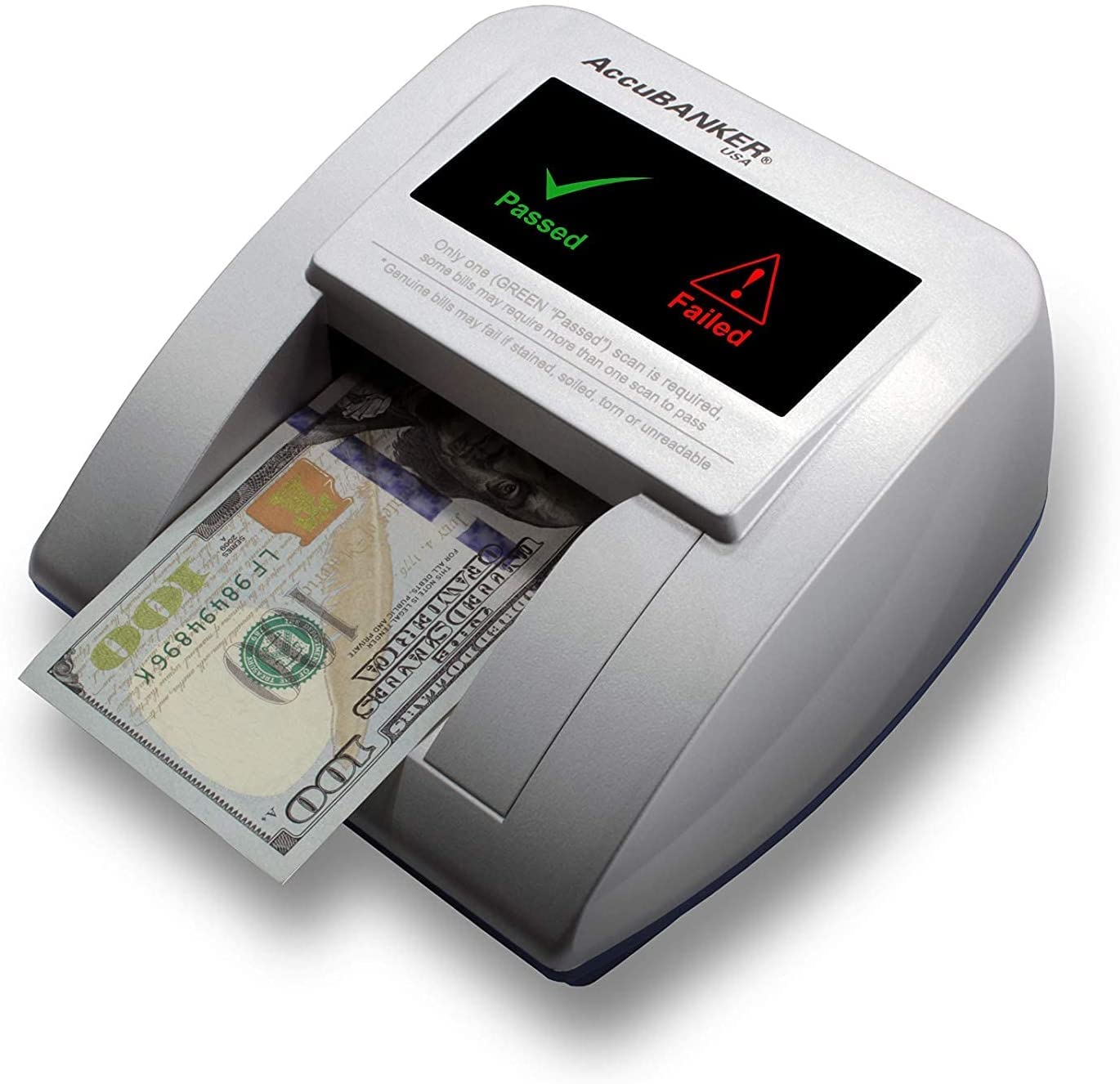 AccuBANKER D470 Quadscan 4-Way Orientation Counterfeit Bill Detector with UV, MG, IR, WM, Image, Length, Spectrum 7-Point Counterfeit Detection Methods - Optional Battery for Portable Use (No Battery)