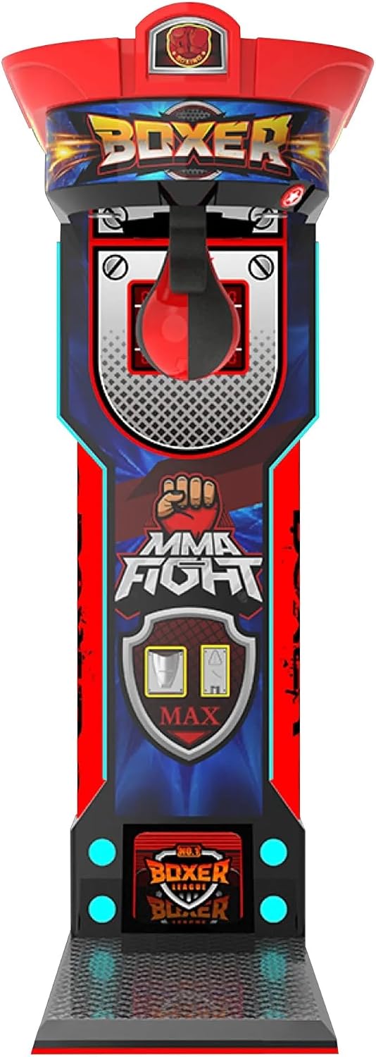 CREATIVE ARCADES MMA Fight Boxer Heavy Hit Arena – Coin Operated Boxing Arcade Machine with Neon Lights | Commercial Punching Arcade Game for Amusement Centers, Bars, FECs & Entertainment Venues