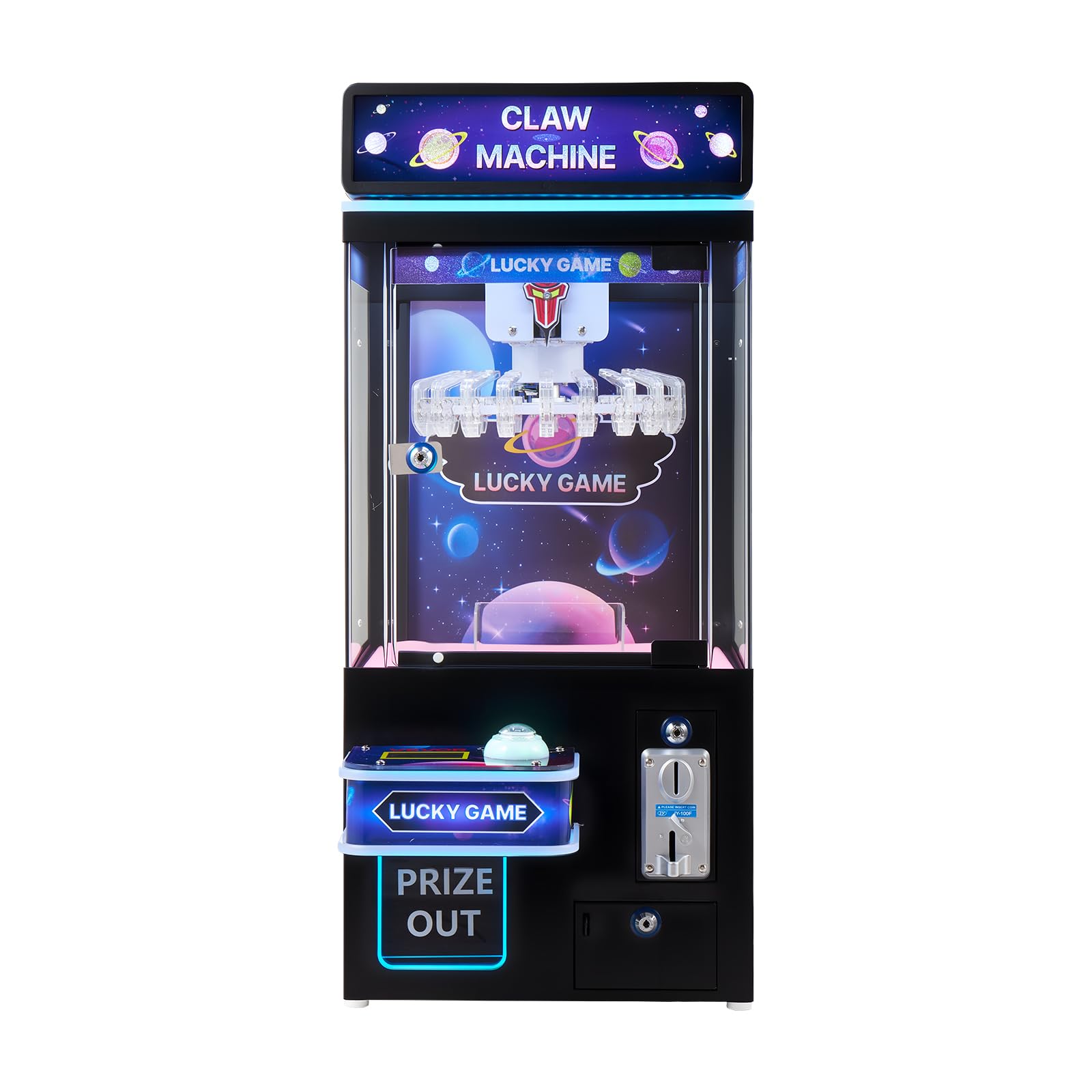 VEVOR Claw Crane Machine, Medium-Sized Arcade Game Machine with Claw + Grabber Double-Layer, Light & Sound, Toy Candy Grabber Prize Dispenser Vending Toy, for Commercial Home Cinema, Black Purple