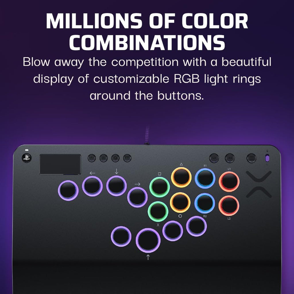 Turtle Beach Victrix Pro KO Leverless All Button Fight Stick for PlayStation 5, Officially Licensed PS5|PS4, Windows 10/11 PC, Customizable eSports Tournament Ready Controller, Arcade Controller, Gray