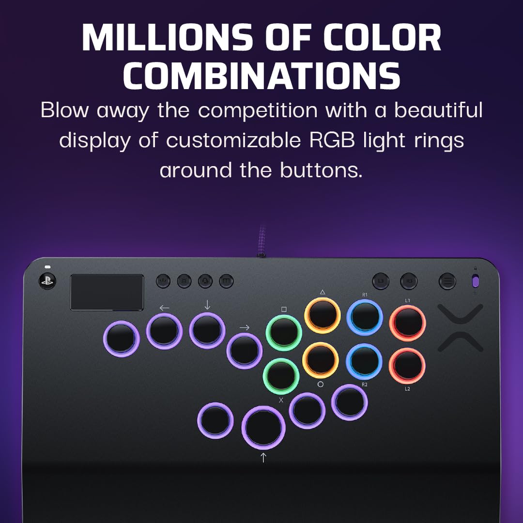 Turtle Beach Victrix Pro KO Leverless All Button Fight Stick for PlayStation 5, Officially Licensed PS5|PS4, Windows 10/11 PC, Customizable eSports Tournament Ready Controller, Arcade Controller, Gray