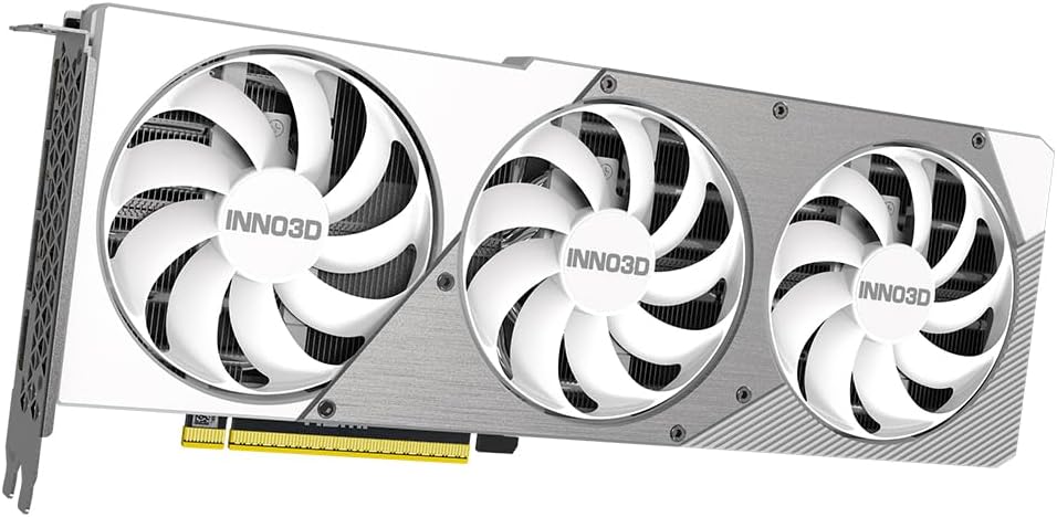 INNO3D NVIDIA GeForce RTX 5070 Ti X3 OC 16GB GDDR7 256 Bit PCI Express Gen 5 Gaming Graphics Card- N507T3-16D7X-176068W (White)