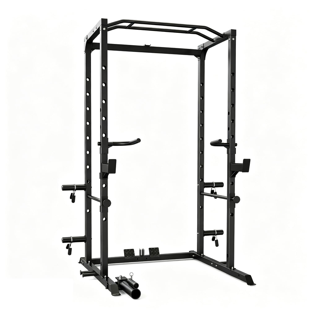 KOPUS Power Rack with Pulley System – Multi-Functional Power Cage Squat Rack, LAT Pull Down, J Hooks & Safety Bars – 1200 lbs Home Gym Equipment – 5 Configurations