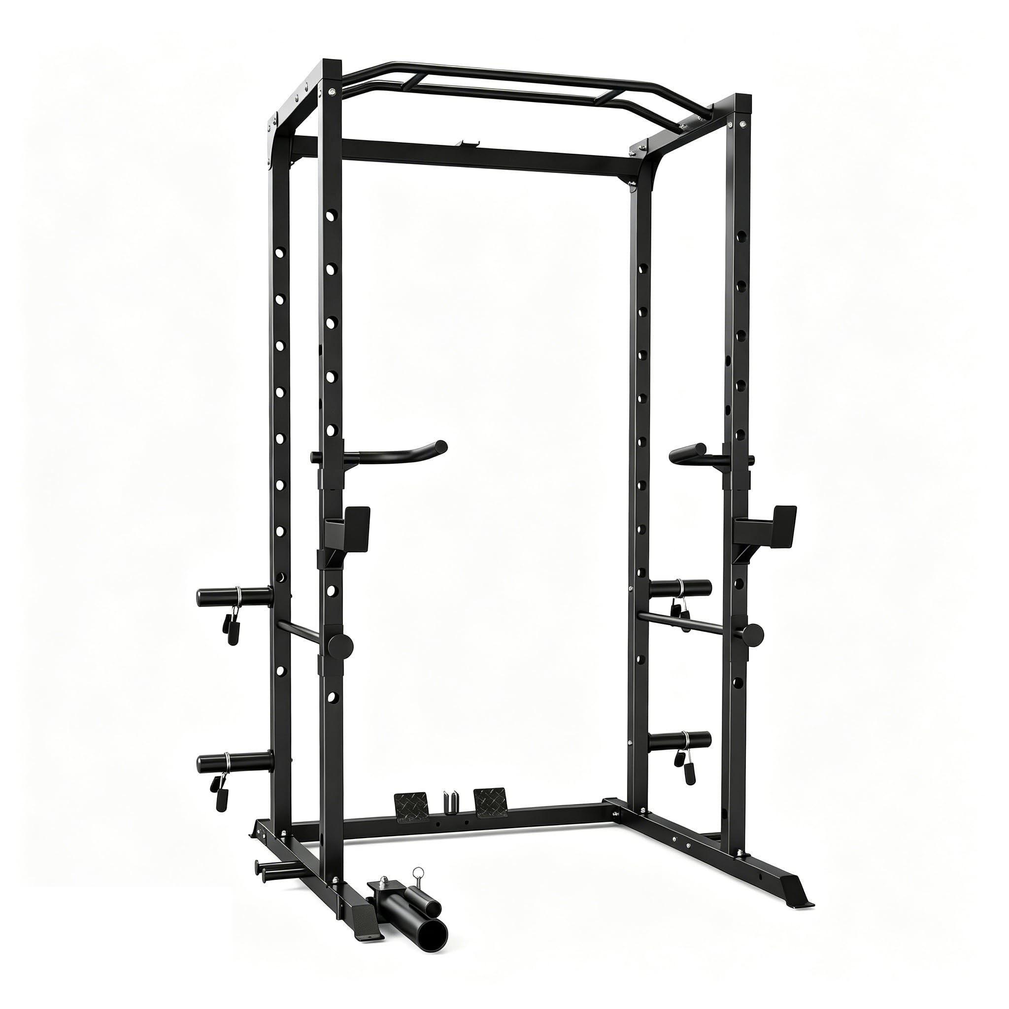 KOPUS Power Rack with Pulley System – Multi-Functional Power Cage Squat Rack, LAT Pull Down, J Hooks & Safety Bars – 1200 lbs Home Gym Equipment – 5 Configurations