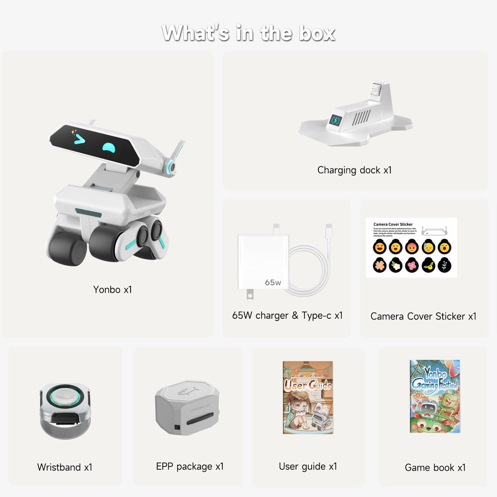 AI Robot for Kids, ChatGPT Powered Interactive Smart Companion, STEAM Educational Programmable Toy with Visual Recognition & Emotion-Aware, Personalized AI Friend for Teens Yonbo