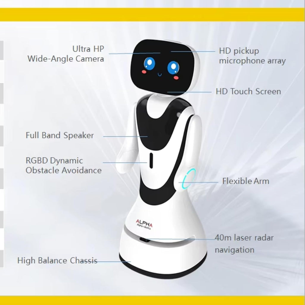 AI Reception Robot, Intelligent Autonomous Greeting Service Robot, can autonomously Plan Walking Routes and is Suitable for Company Office Buildings.