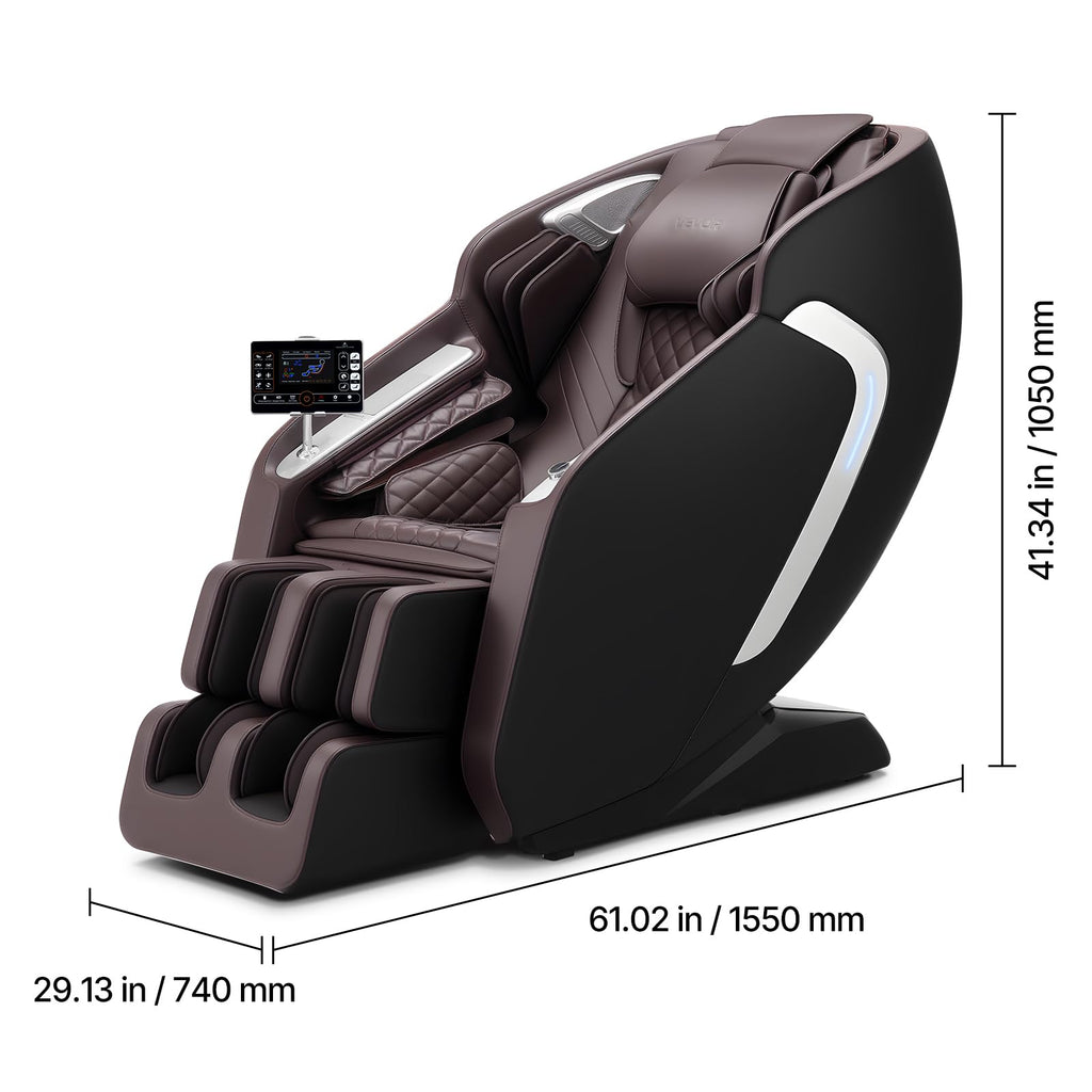 VEVOR Massage Chair - Full Body Zero Gravity Recliner with Multi Auto Modes, 3D Shiatsu, Heating, Bluetooth Speaker, Airbag, Foot Roller, and Touch Screen