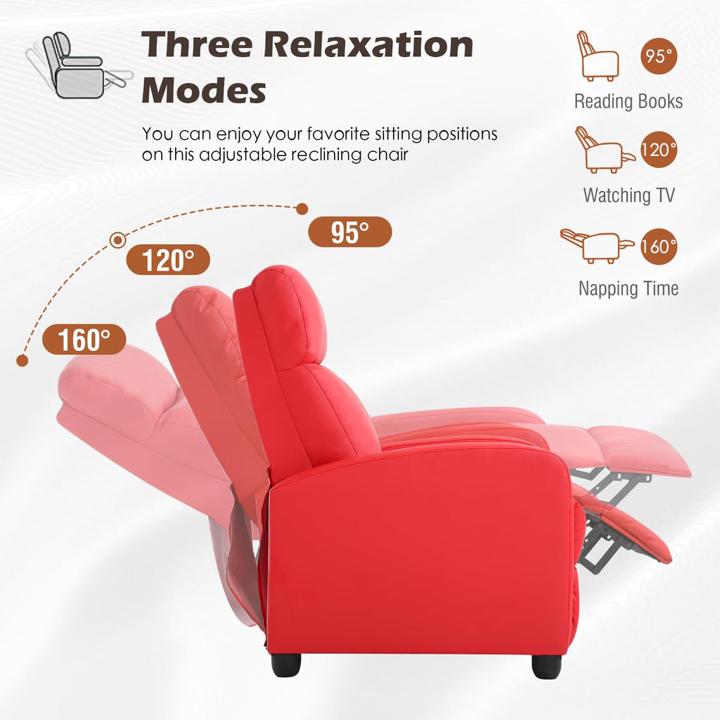 BestMassage | Recliner Chair | with 2 Point Massage Function | Pu Brown | with Lumbar Support, Adjustable Push Back, Footrest & Padded Seat | Easy Assembly | for Living Room, Home Theatre
