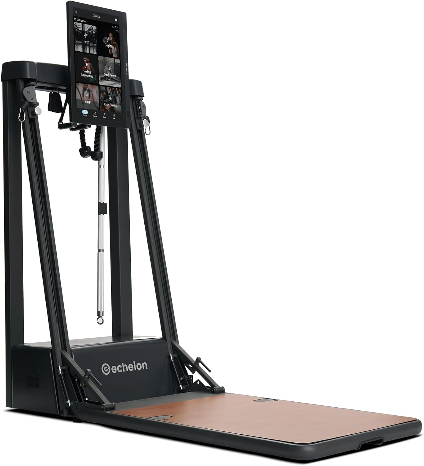 Echelon Strength Home Smart Gym – WiFi-Enabled 24-Inch HD Touchscreen, 5–110 LB Digital Resistance Per Arm, Foldable Mirror Design, Smart Bar & Accessories, Full-Body Home Workout Machine