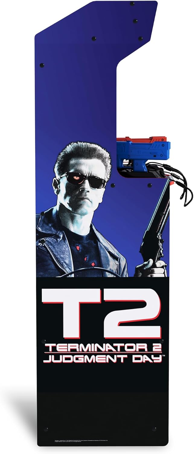 Arcade1Up Terminator 2 Deluxe Arcade Machine with Real-Feel Arcade Guns, 17" BOE Color Monitor, Dual Speakers and Wi-Fi Online Leaderboards, 5' Tall