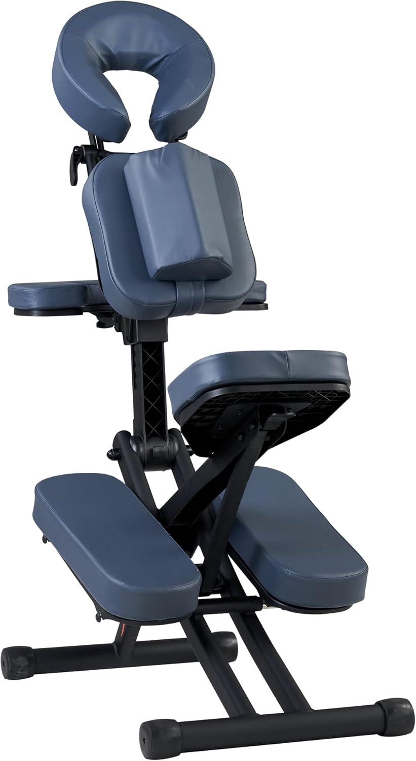 Master Massage Rio Portable Massage Chair – Royal Blue, Lightweight 24 lbs Aluminum Frame, Foldable & Adjustable Tattoo and Spa Chair