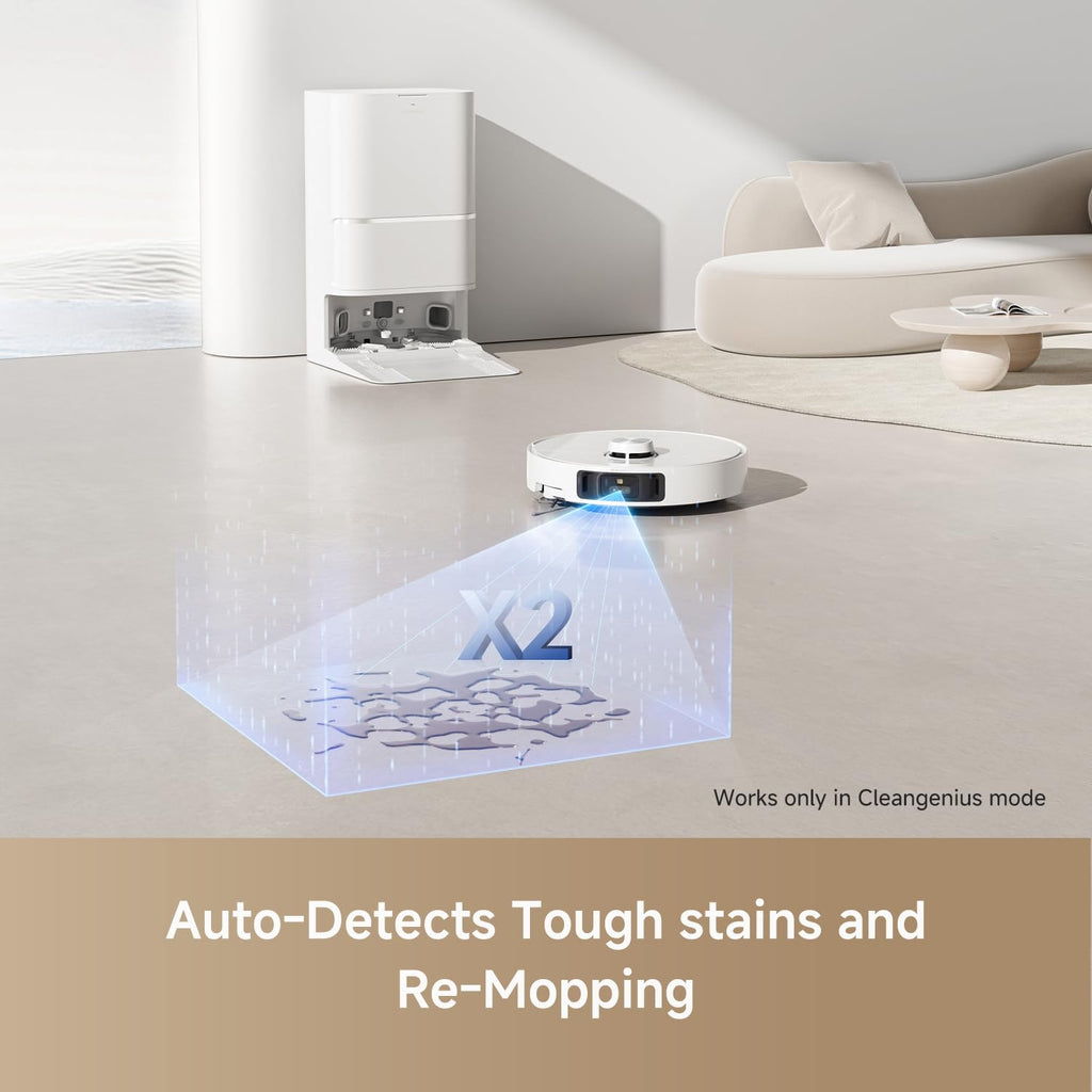 DREAME D30 Ultra CE Robot Vacuum and Mop with Auto Dust Emptying, 25,000Pa Suction, 0.41in Mop Lifting, Multifunctional Base Station, Mop Self-Washing, Smart Obstacle Avoidance, Black