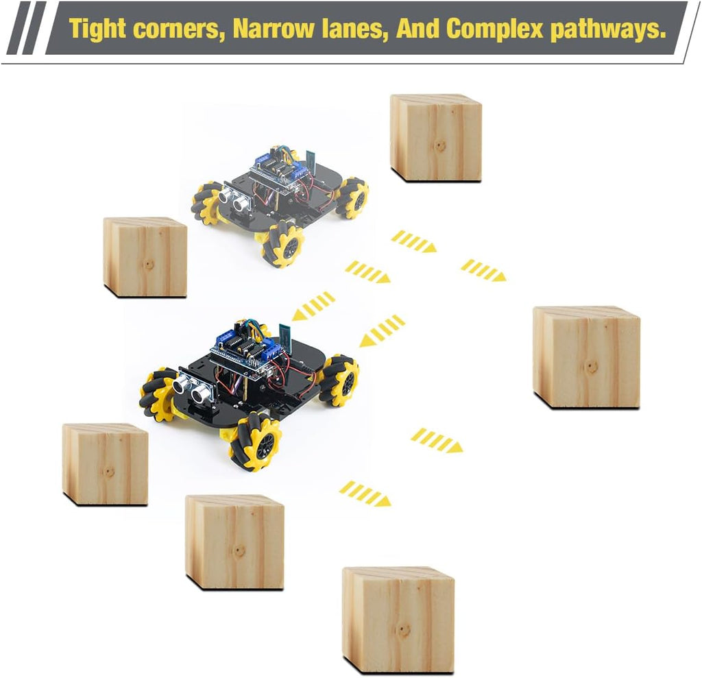 LAFVIN 4WD Mecanum Robot Car Kit Smart DIY Project Compatible with Arduino IDE